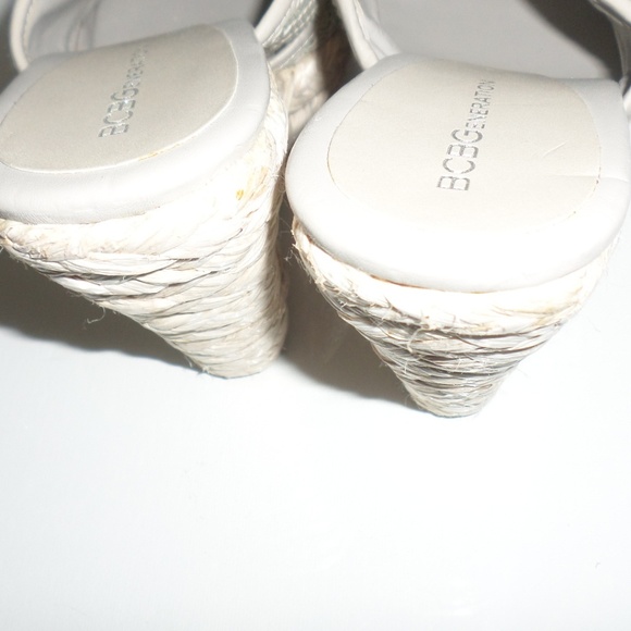 BCBG espadrille wedge heel peep toe slides - Picture 4 of 7